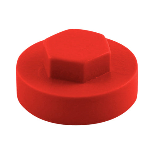 1000 x TIMCO Hex Head Cover Caps Poppy Red - 16mm