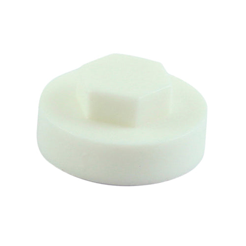 1000 x TIMCO Hex Head Cover Caps Pure White - 19mm