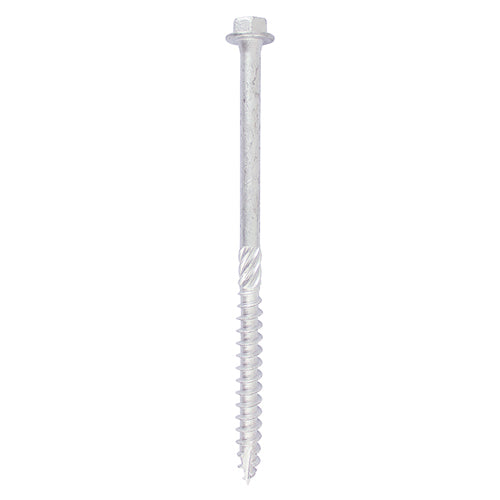 10 x TIMCO Heavy Duty Timber Screws Hex Flange Head Exterior Silver - 8.0 x 150