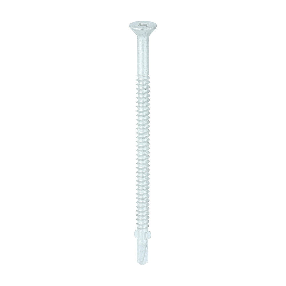 100 x TIMCO Self-Drilling Wing-Tip Steel to Timber Light Section Exterior Silver Screws  - 5.5 x 100