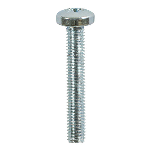 100 x TIMCO Machine Pan Head Silver Screws - M4 x 10