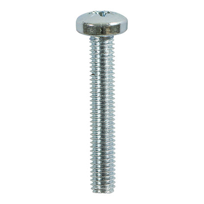 100 x TIMCO Machine Pan Head Silver Screws - M5 x 16