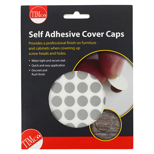 112 x TIMCO Self-Adhesive Screw Cover Caps Aluminium - 13mm