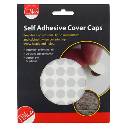 112 x TIMCO Self-Adhesive Screw Cover Caps Grey - 13mm