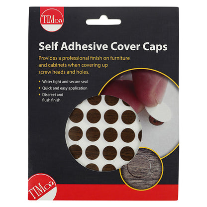 112 x TIMCO Self-Adhesive Screw Cover Caps Mahogany - 13mm