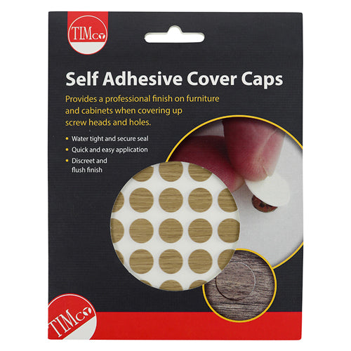 112 x TIMCO Self-Adhesive Screw Cover Caps Odessa Oak - 13mm