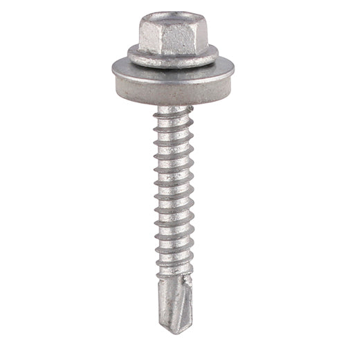 100 x TIMCO Self-Drilling Light Section A2 Stainless Steel Bi-Metal Screws with EPDM Washer - 5.5 x 100