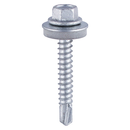 100 x TIMCO Self-Drilling Heavy Section Silver Screws with EPDM Washer - 5.5 x 100