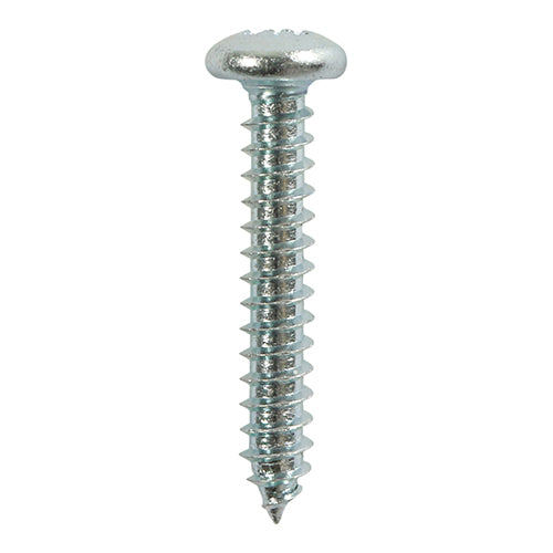 12 x TIMCO Self-Tapping Pan Head Silver Screws - 8 x 1