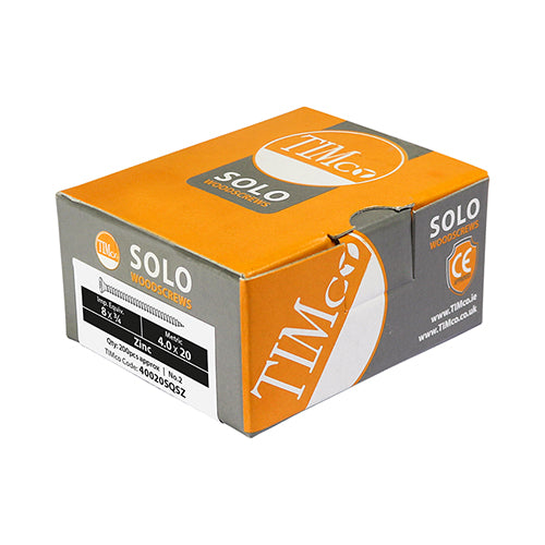 200 x TIMCO Solo Countersunk Silver Woodscrews - 4.0 x 25