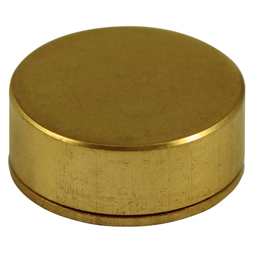 4 x TIMCO Threaded Screw Caps Solid Brass Polished Brass - 12mm