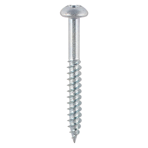 200 x TIMCO Twin-Threaded Round Head Silver Woodscrews - 8 x 2