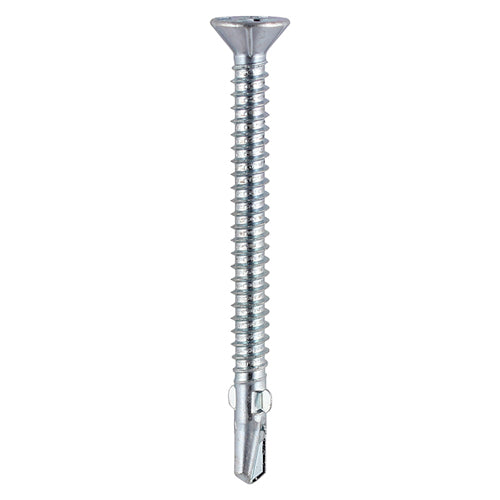 100 x TIMCO Self-Drilling Wing-Tip Steel to Timber Light Section Silver Screws  - 5.5 x 100