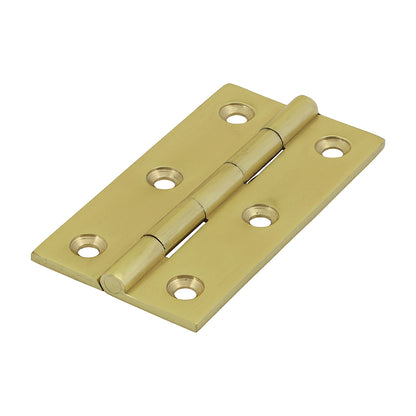 Pair of - TIMCO Solid Drawn Brass Hinges Polished Brass - 64 x 35