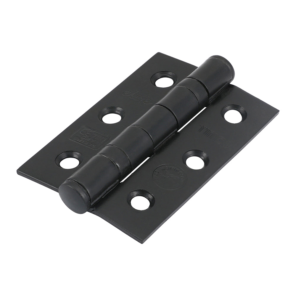 Pair of - TIMCO Ball Bearing Hinges Grade 7 Steel Epoxy Black - 76 x 51 x 2.2