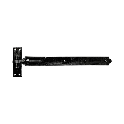 Pair of - TIMCO Adjustable Band & Hook on Plates Hinges Black - 350mm