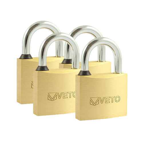 4 x TIMCO Brass Padlocks Key Alike - 40mm