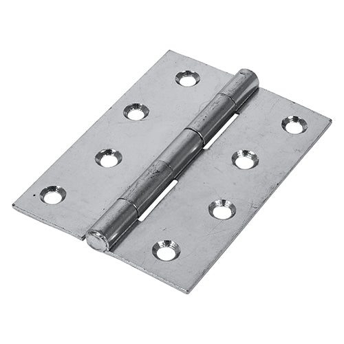 Pair of - TIMCO Butt Hinges Fixed Pin (1838) Steel Silver - 100 x 70