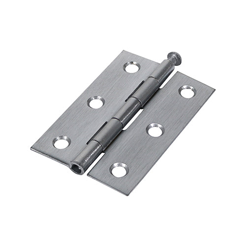 Pair of - TIMCO Butt Hinges Loose Pin (1840) Steel Satin Chrome - 75 x 50