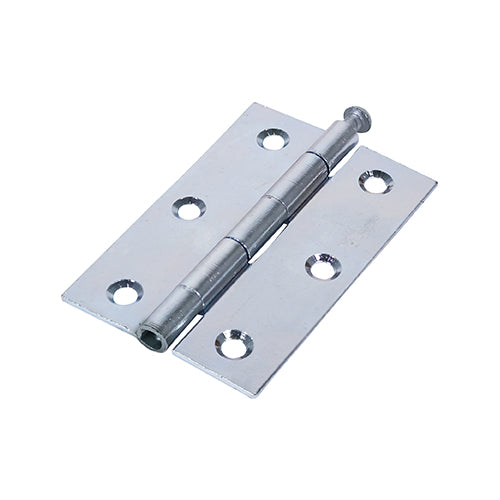 Pair of - TIMCO Butt Hinges Loose Pin (1840) Steel Silver - 90 x 60