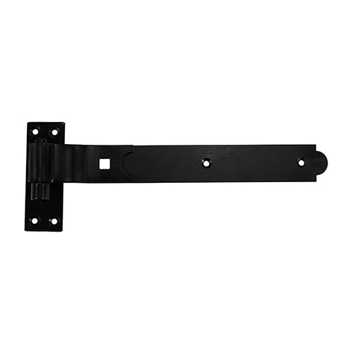 Pair of - TIMCO Cranked Band & Hook On Plates Hinges Black - 350mm