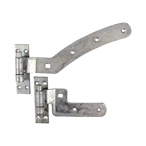 Pair of - TIMCO Curved Rail Hinge Set Right Hand Hot Dipped Galvanised - 300mm