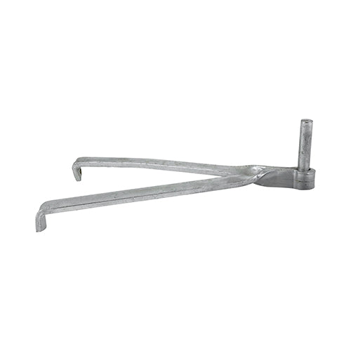 Pair of - TIMCO Gate Hinge Hooks To Build Double Brick Hot Dipped Galvanised - 12mm