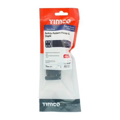 TIMCO Hasp & Staple Safety Pattern Black - 3"