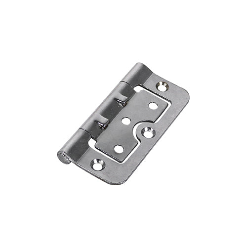 Pair of - TIMCO Hurlinge Hinges Fixed Pin (104) Steel Polished Chrome - 75 x 55