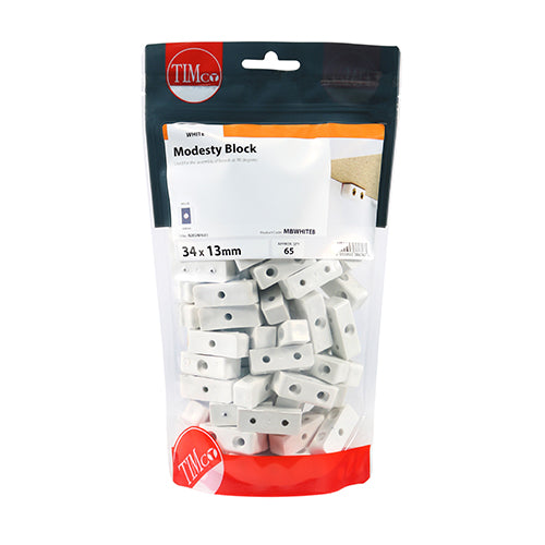 65 x TIMCO Modesty Blocks White - 34 x 13 x 13