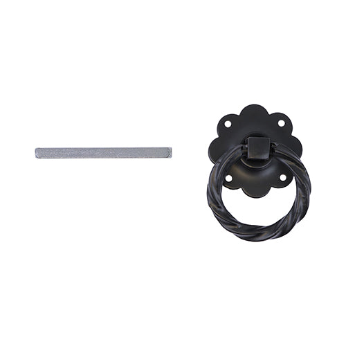 TIMCO Ring Gate Latch Twisted Black - 6"