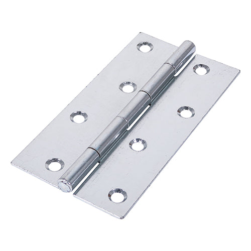 Pair of - TIMCO Uncranked Butt Hinges (5050) Steel Silver - 127 x 65