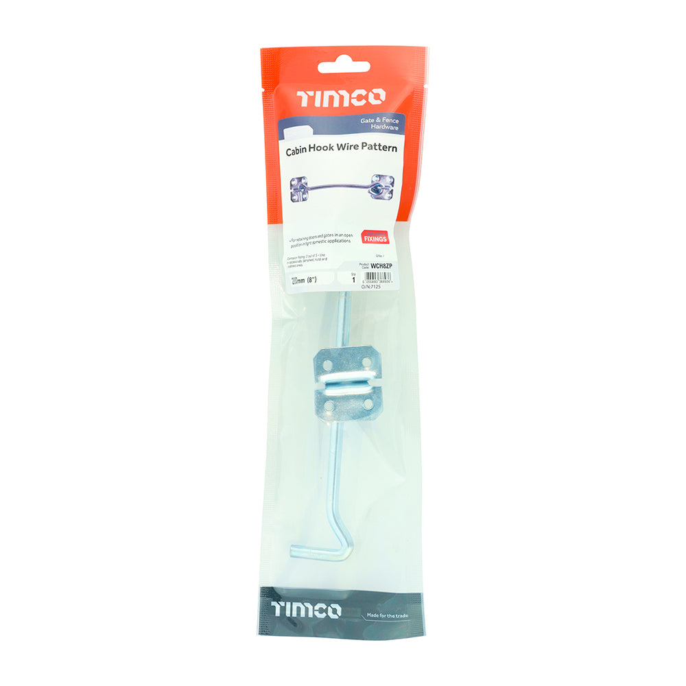 TIMCO Cabin Hooks Wire Pattern Zinc - 8"