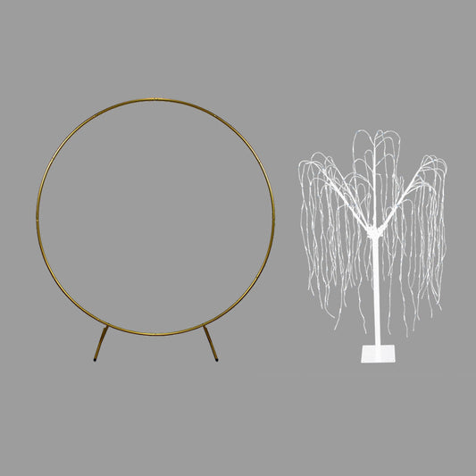 Wedding Moongate - Gold & 1 x Weeping Willow Tree 180cm Warm White