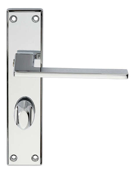 ZONE LEVER ON FACE-FIX BACKPLATE - BATHROOM 57MM - POLISHED CHROME - 180MM x 40MM