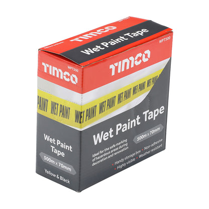 TIMCO Hazard warning caution yellow black wet paint tape